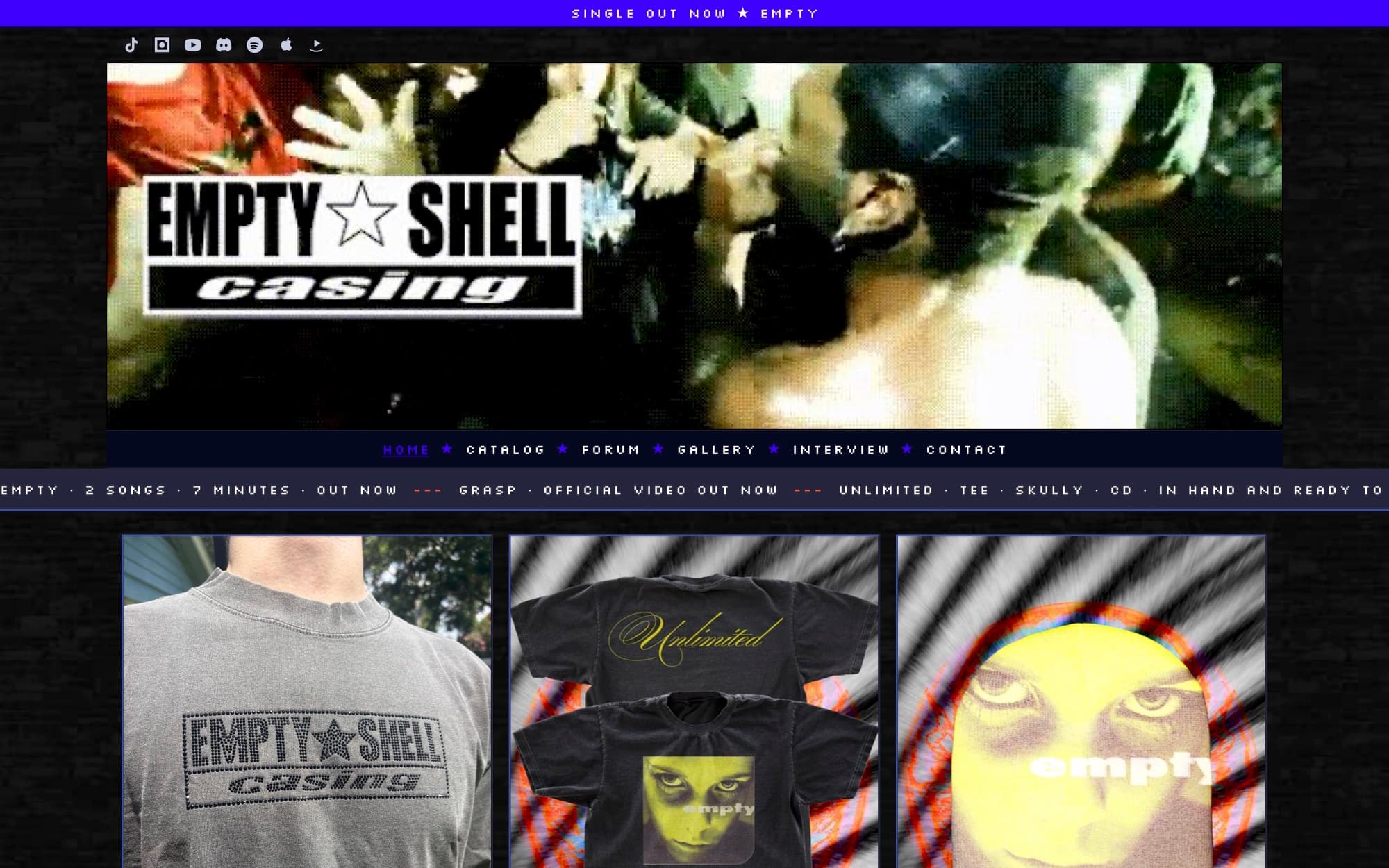 emptyshellcasing.com homepage